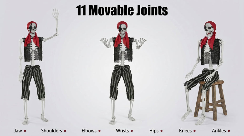 Life Size Pirate Skeleton Halloween Decoration E78334