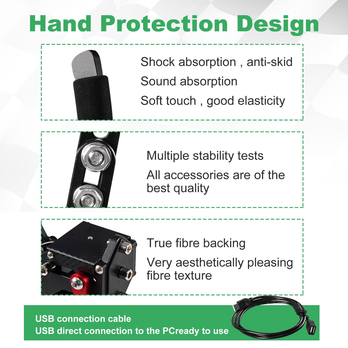 2-in-1 USB Handbrake with Hall Sensor and Clamp R71814