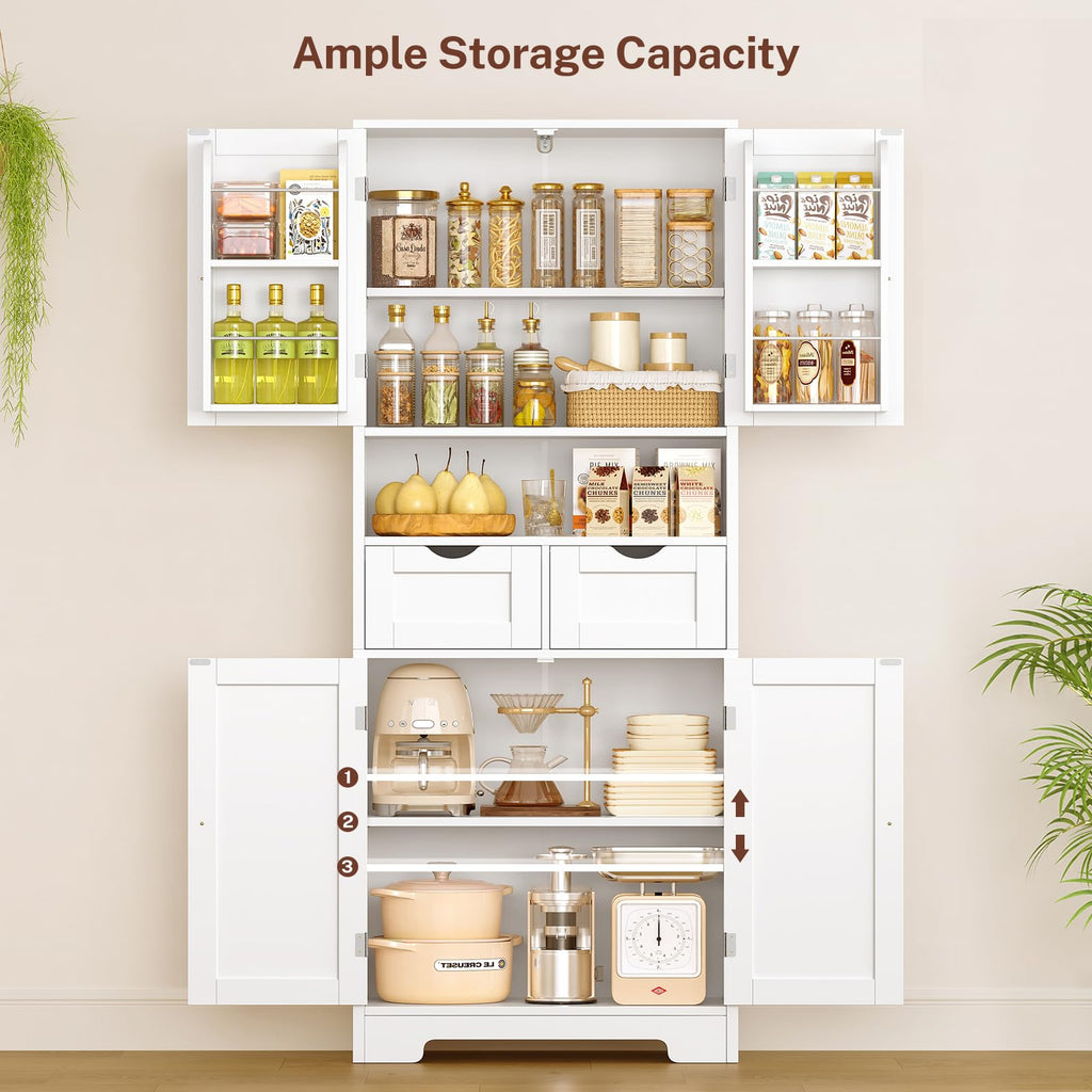 63.4"H Kitchen Pantry Cabinet with 4 Door Shelves Q506252