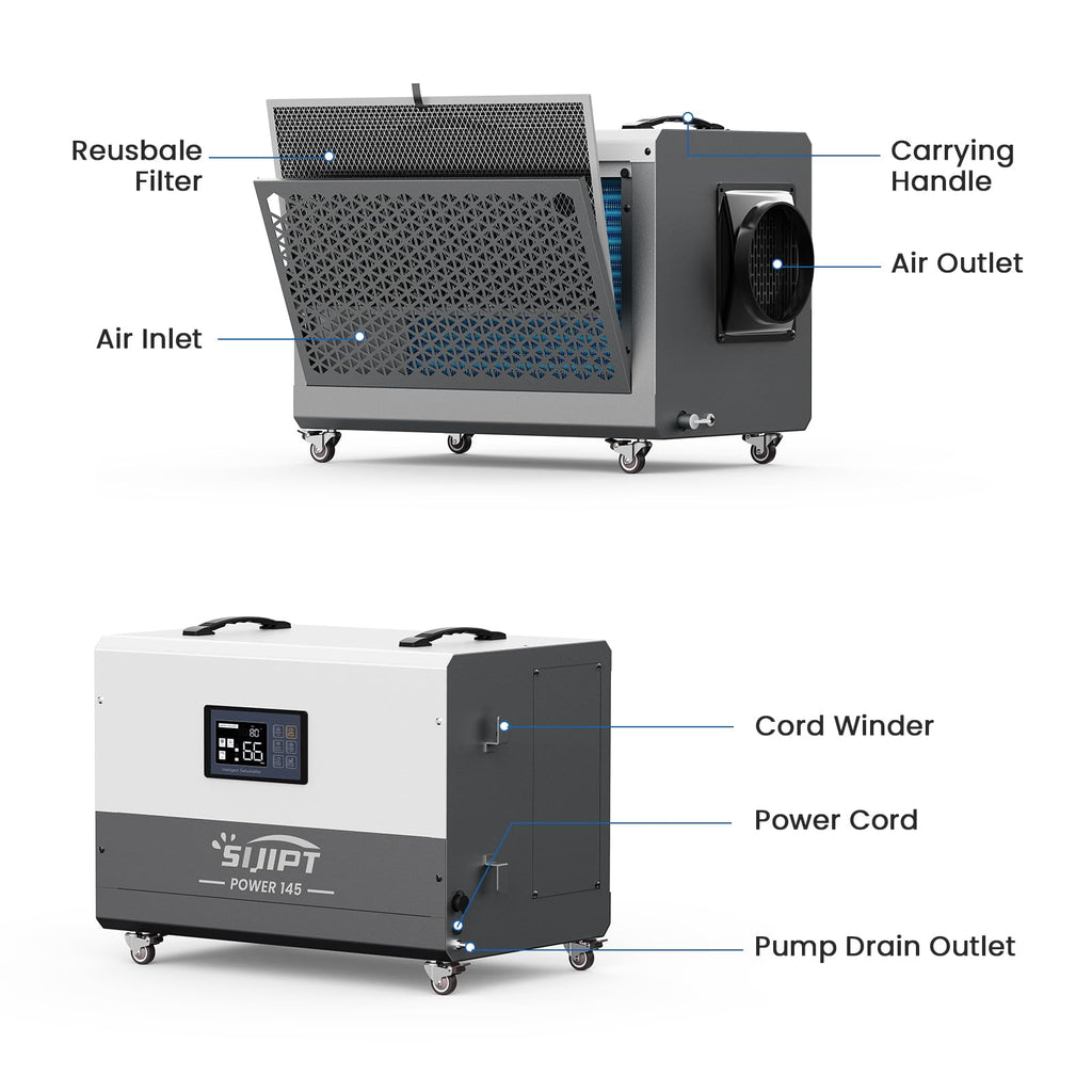 145 Pints Commercial Dehumidifier with Pump & Drain N1239