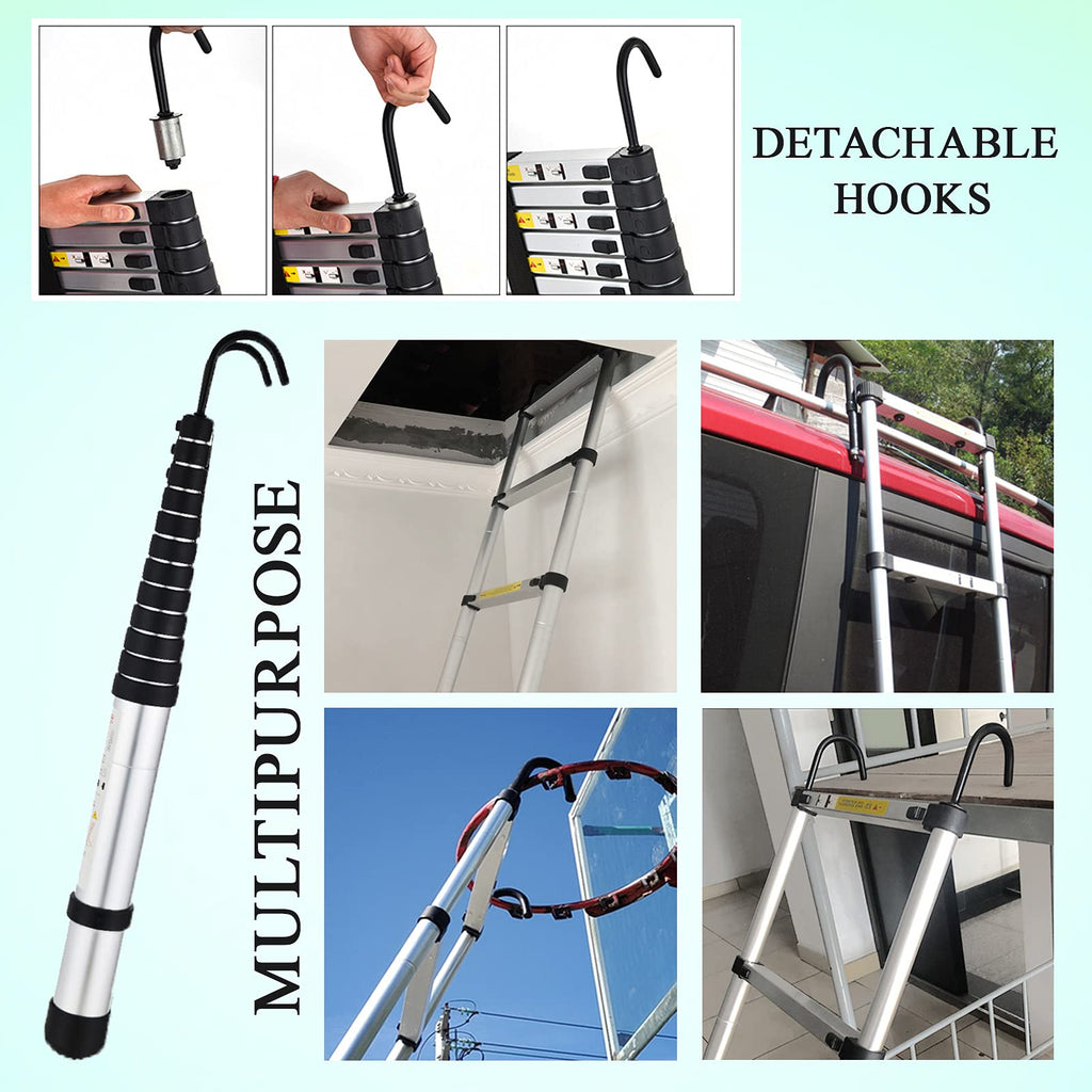 Collapsible Telescoping Ladder 20.5FT Aluminum Lightweight 330LB Capacity R890