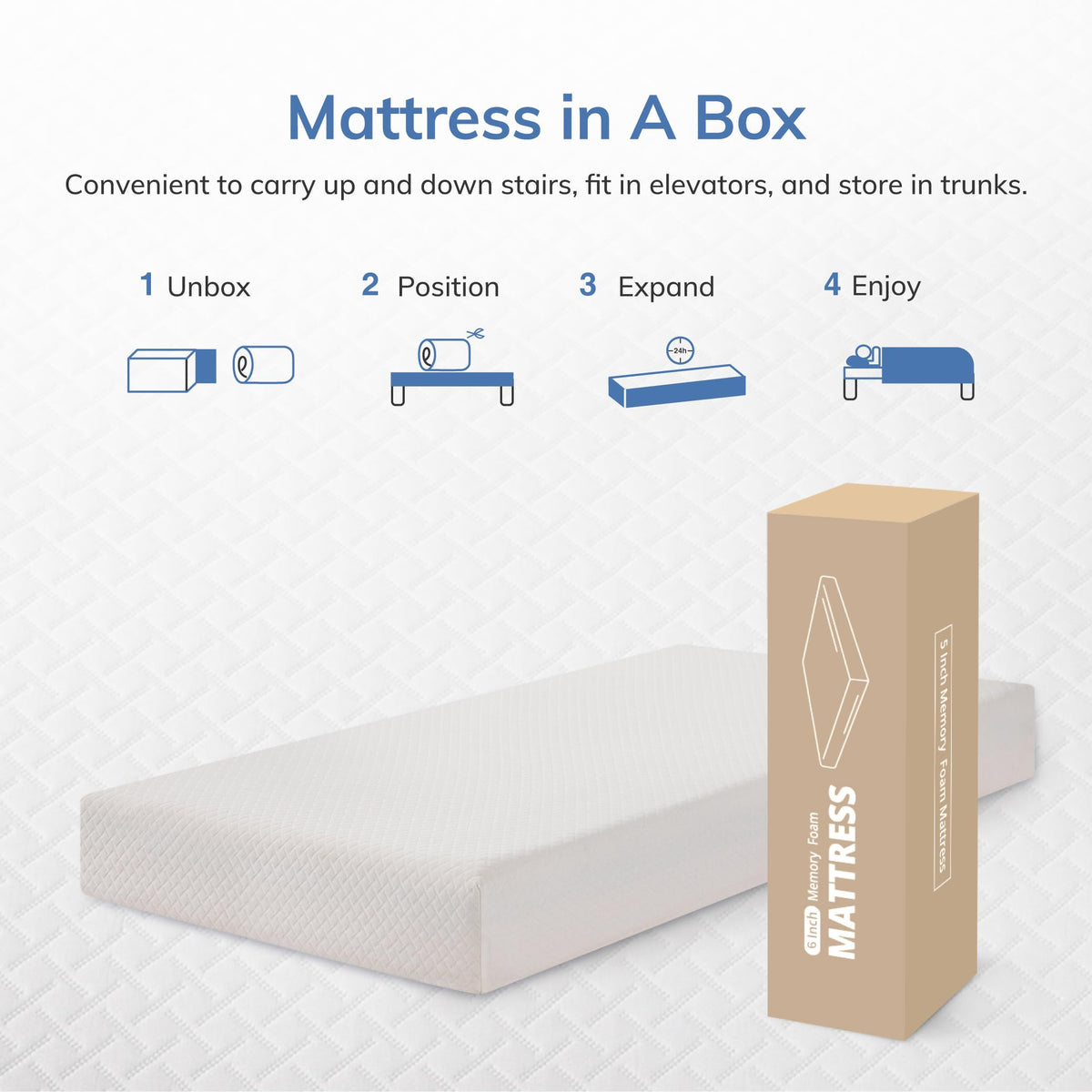Full Size 5 Inch Green Tea Memory Foam Mattress Q7396