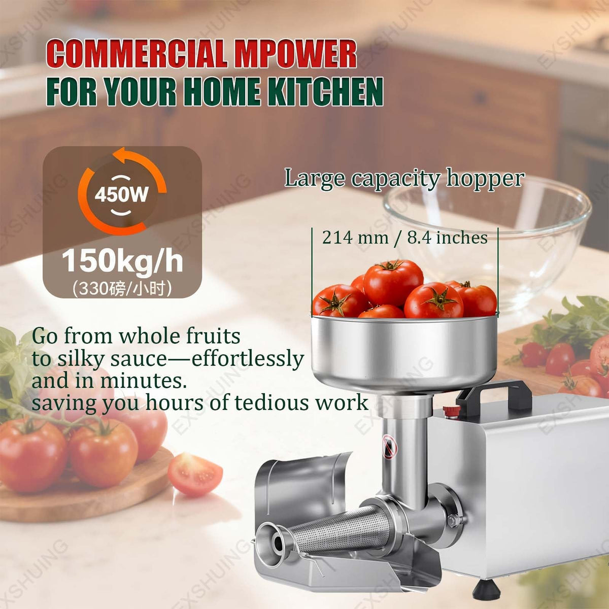 450w Electric Tomato Strainer With Automatic Pulp Separator I370