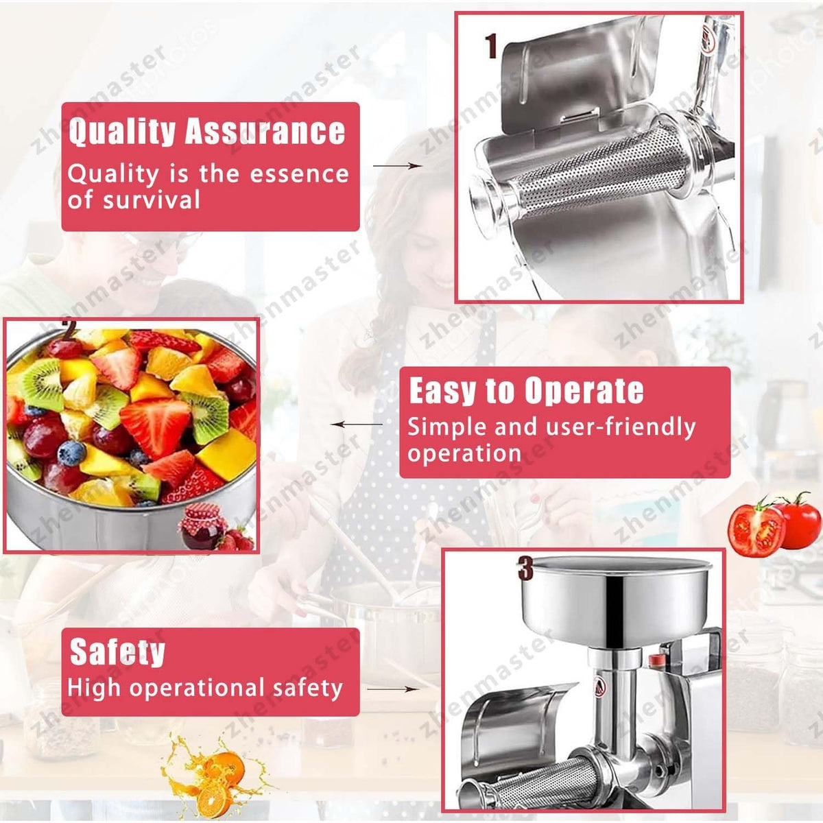 450W Stainless Steel Electric Tomato Strainer T17714