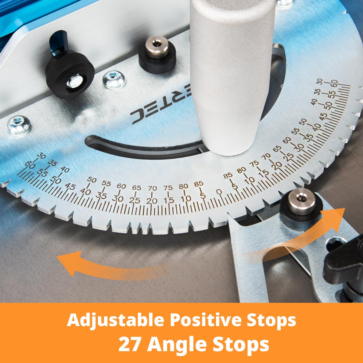 Table Saw Precision Miter Gauge System with 27 Angle Stops and T-Slotted Miter Bar D59951