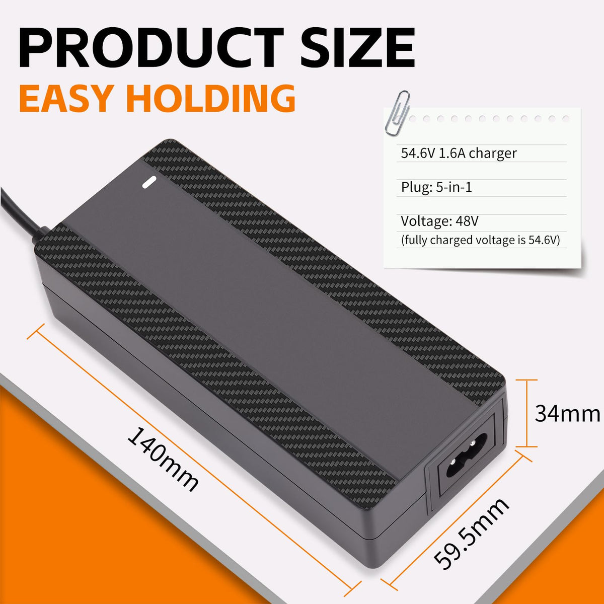 54.6V 1.6A Electric Scooter Charger for 48V Lithium Battery L6245