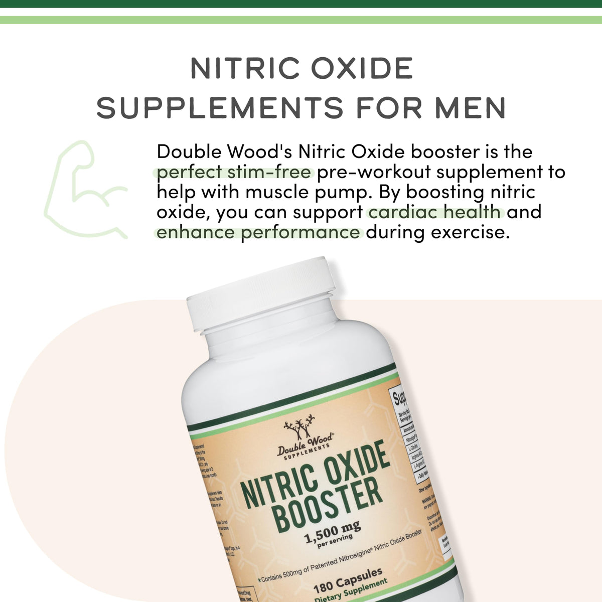 Nitric Oxide Booster, Nitrosigine + Citrulline, 180 Capsules D4431