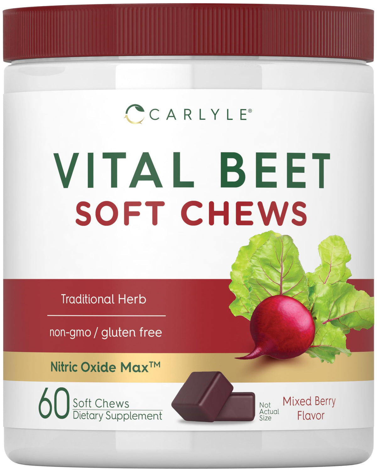 Beet Root Soft Chews 60 Count Mixed Berry Flavor W9280
