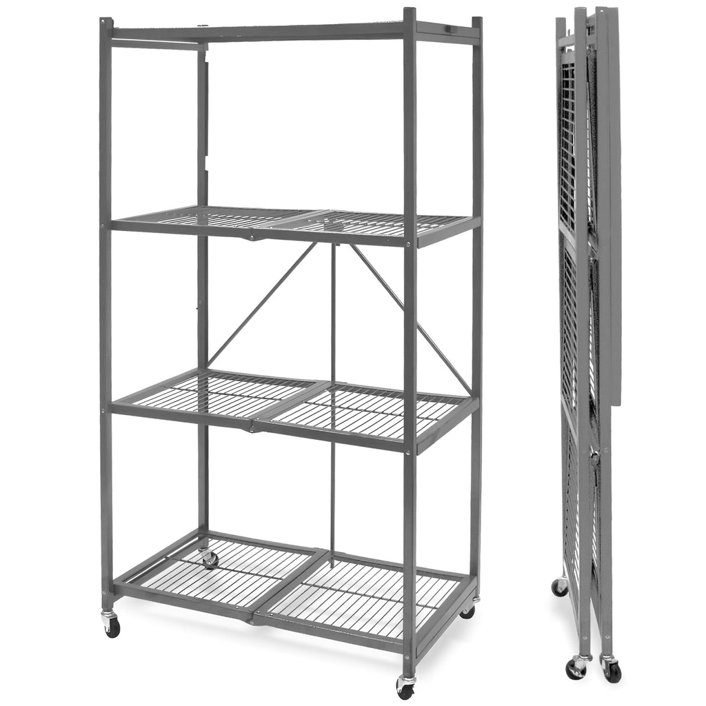 Foldable 4-Tier Heavy-Duty Steel Storage Rack R5538