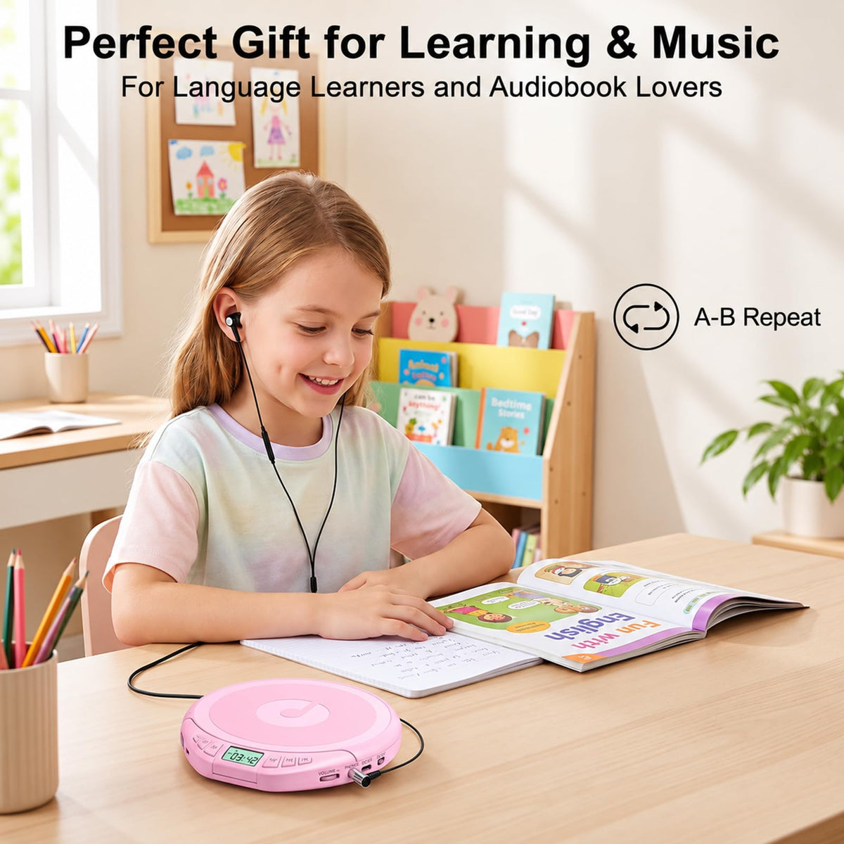 Portable CD Player with Earphones M48847