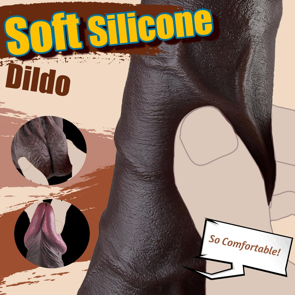 12" Thick Black Dildo Q52158