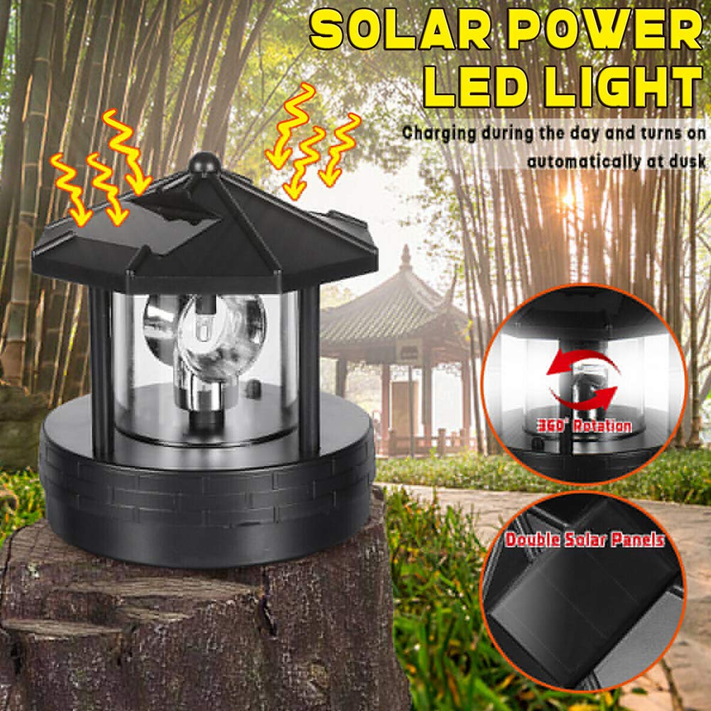 Solar Lighthouse Lamp 360° Rotatable LED IP44 Waterproof N158369