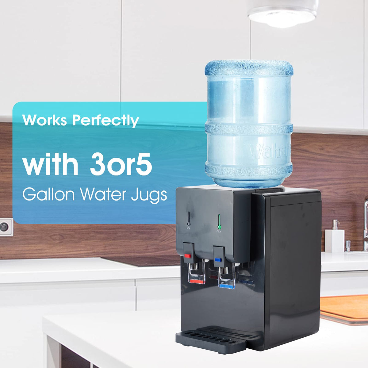 Top Loading Hot and Cold Water Cooler Dispenser, Black R6079