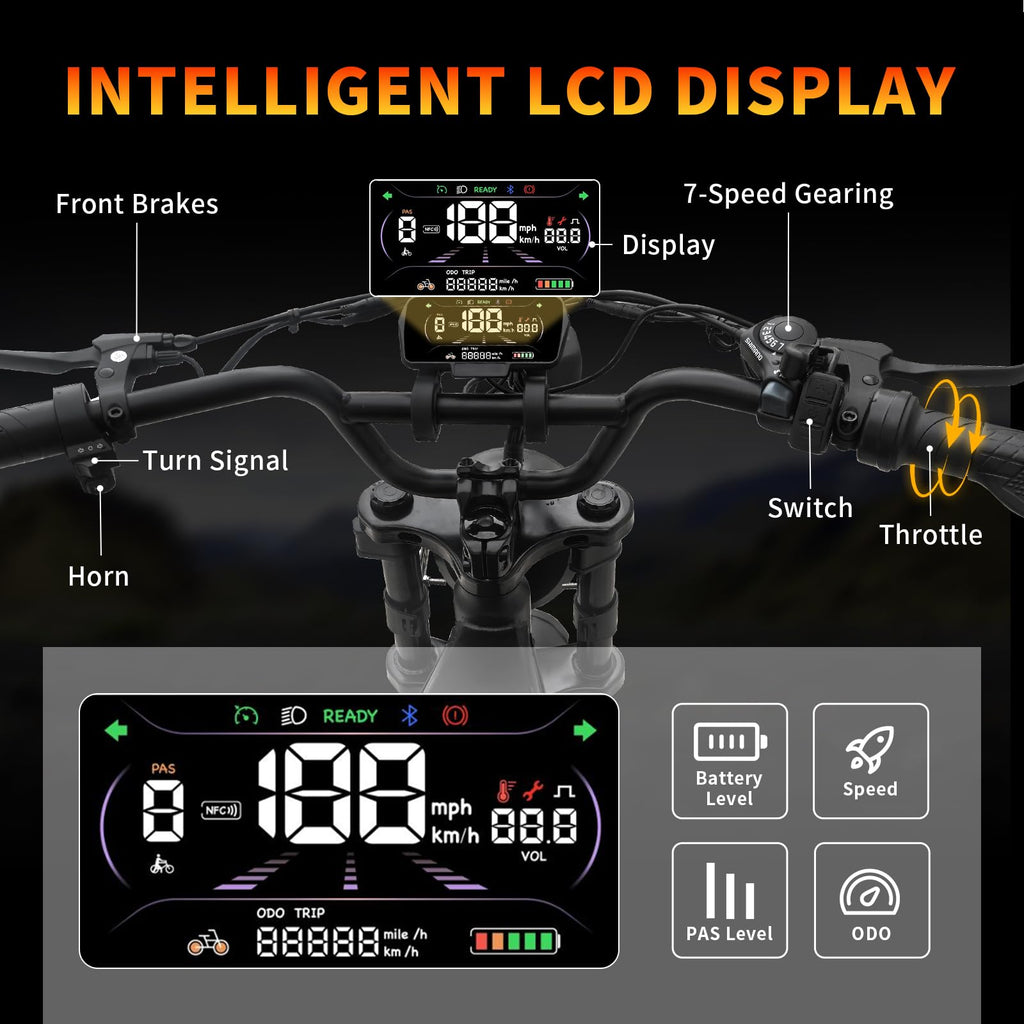 Peak 1200W 20MPH 48V 13Ah Electric Bike J96540