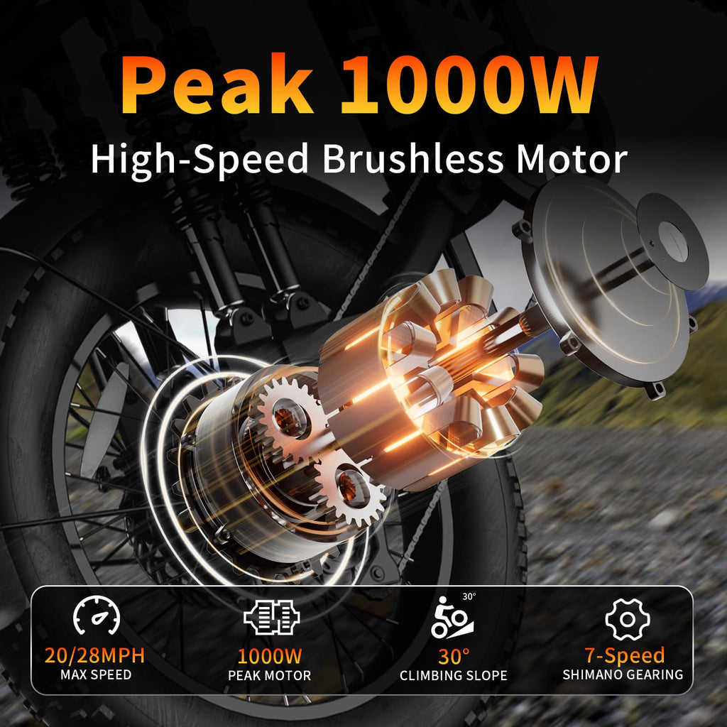 Peak 1200W 20MPH 48V 13Ah Electric Bike J96540