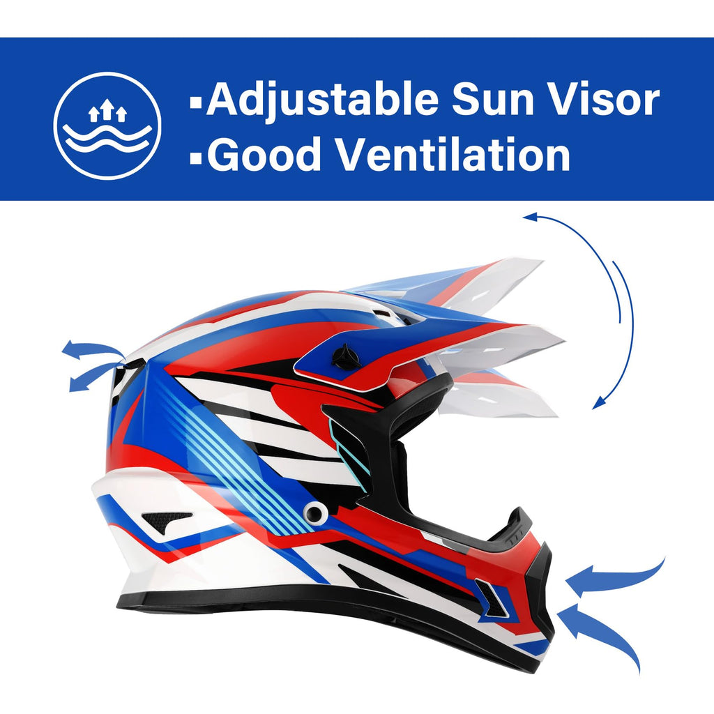 Youth Kids DOT Approved Full Face Motocross Helmet X2448