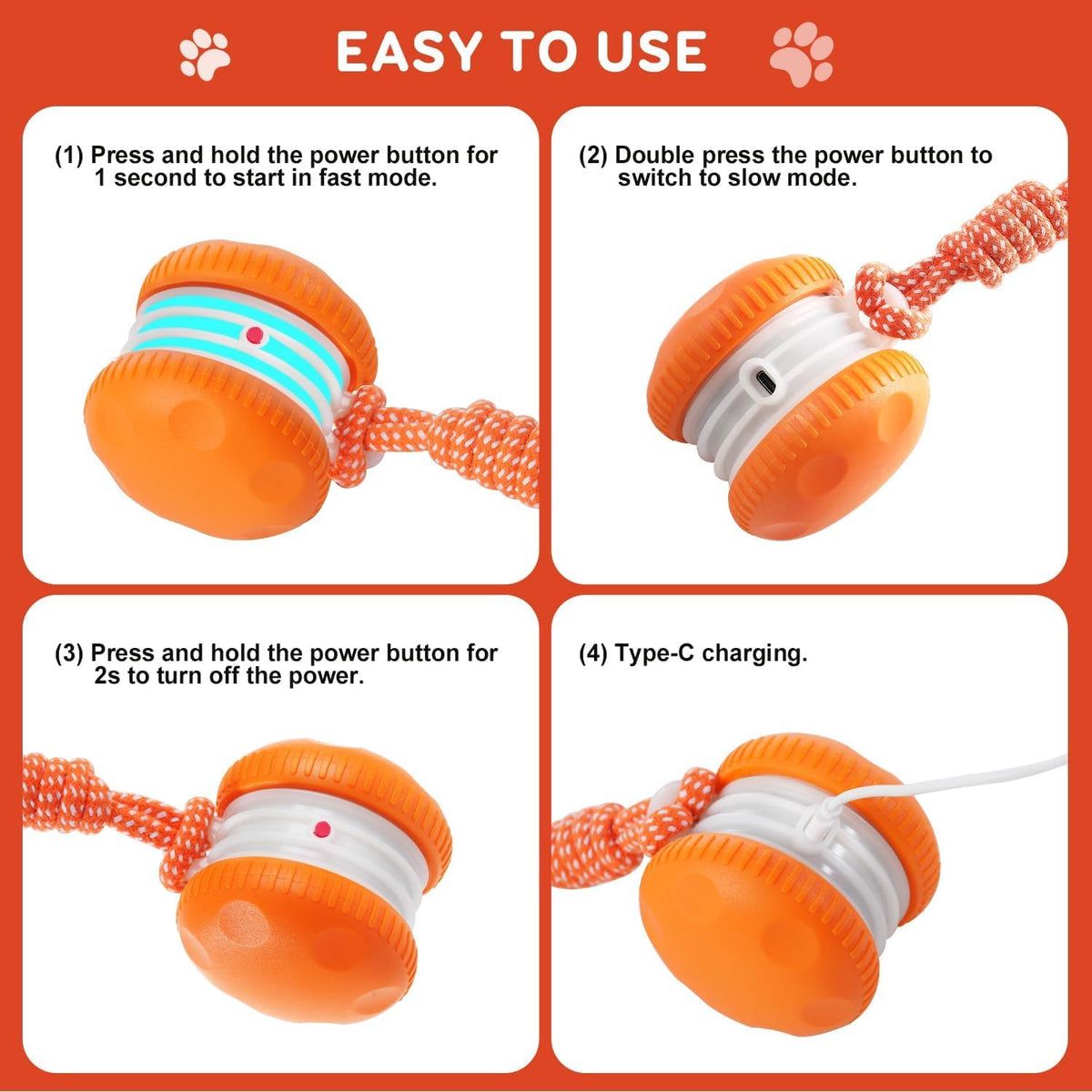 Electric Moving Dog Ball with Rope N32533