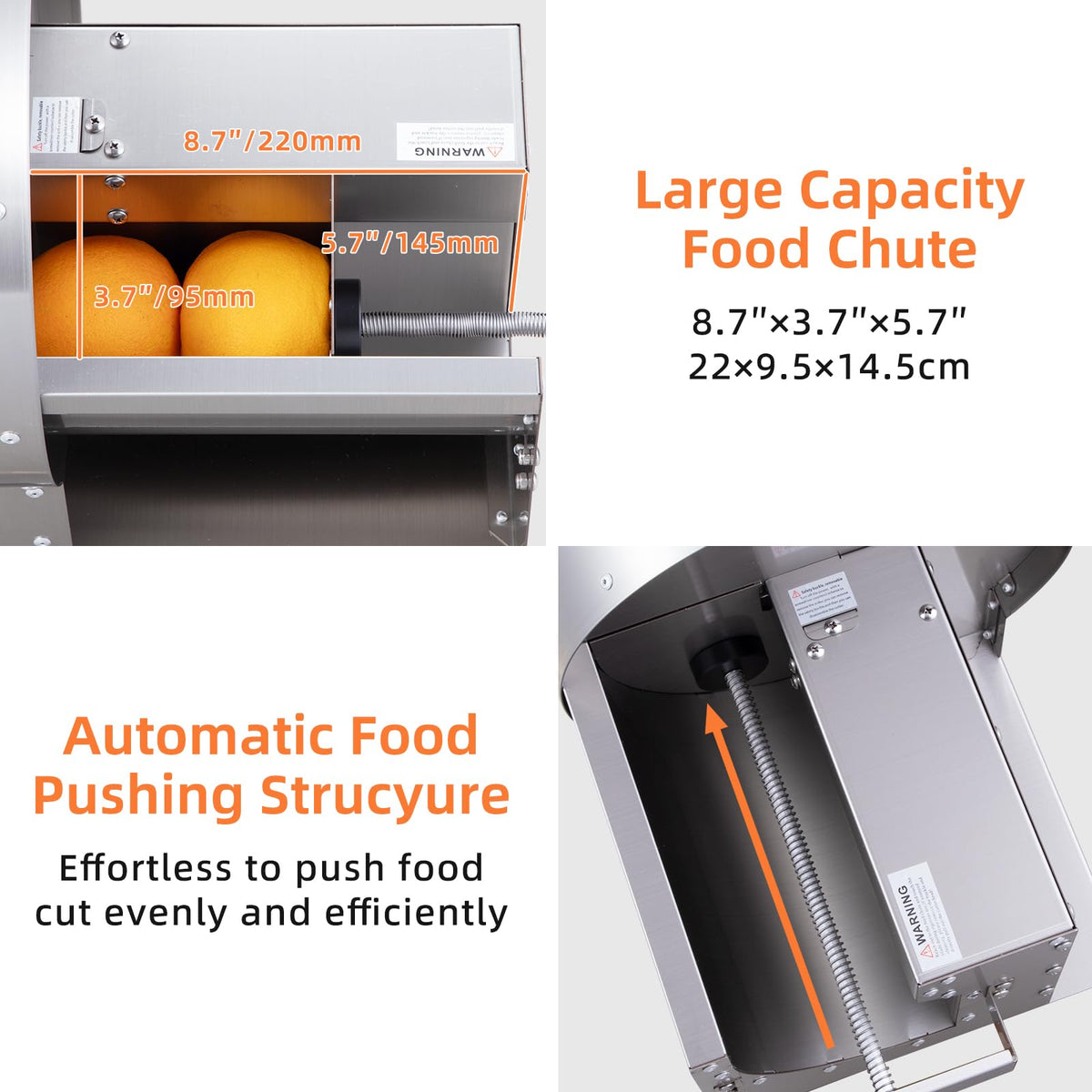 Electric Vegetable Slicer, Stainless Steel 2 IN 1 Manual & Electric Food Slicer I569664