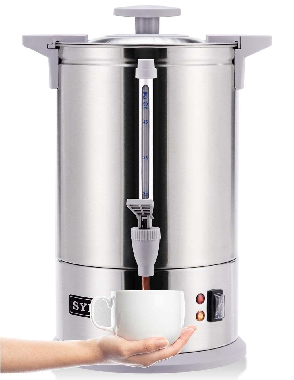 Stainless Steel Percolate Coffee Maker Hot Water Urn 50-Cup 8 L Z9506