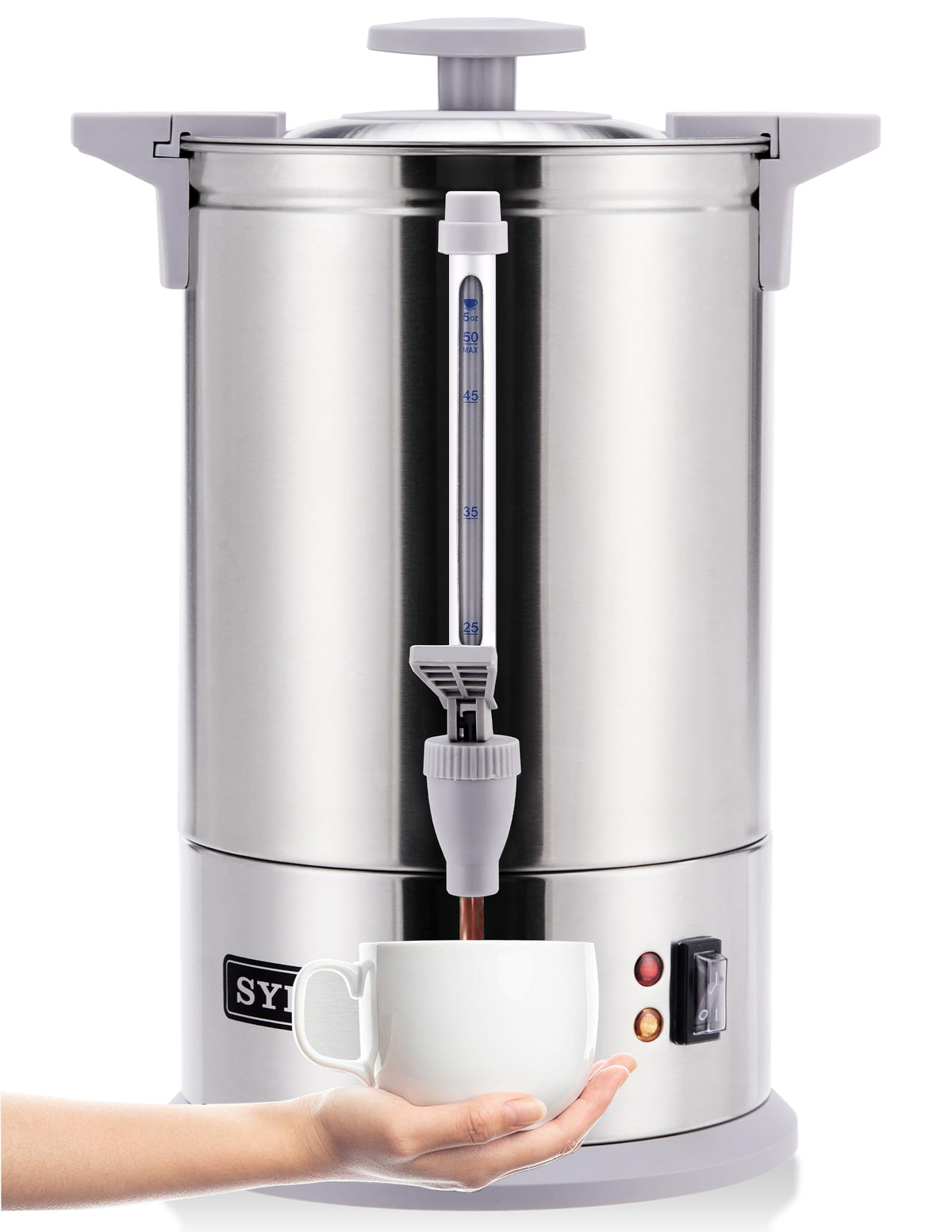 Stainless Steel Percolate Coffee Maker Hot Water Urn 50-Cup 8 L Z9506