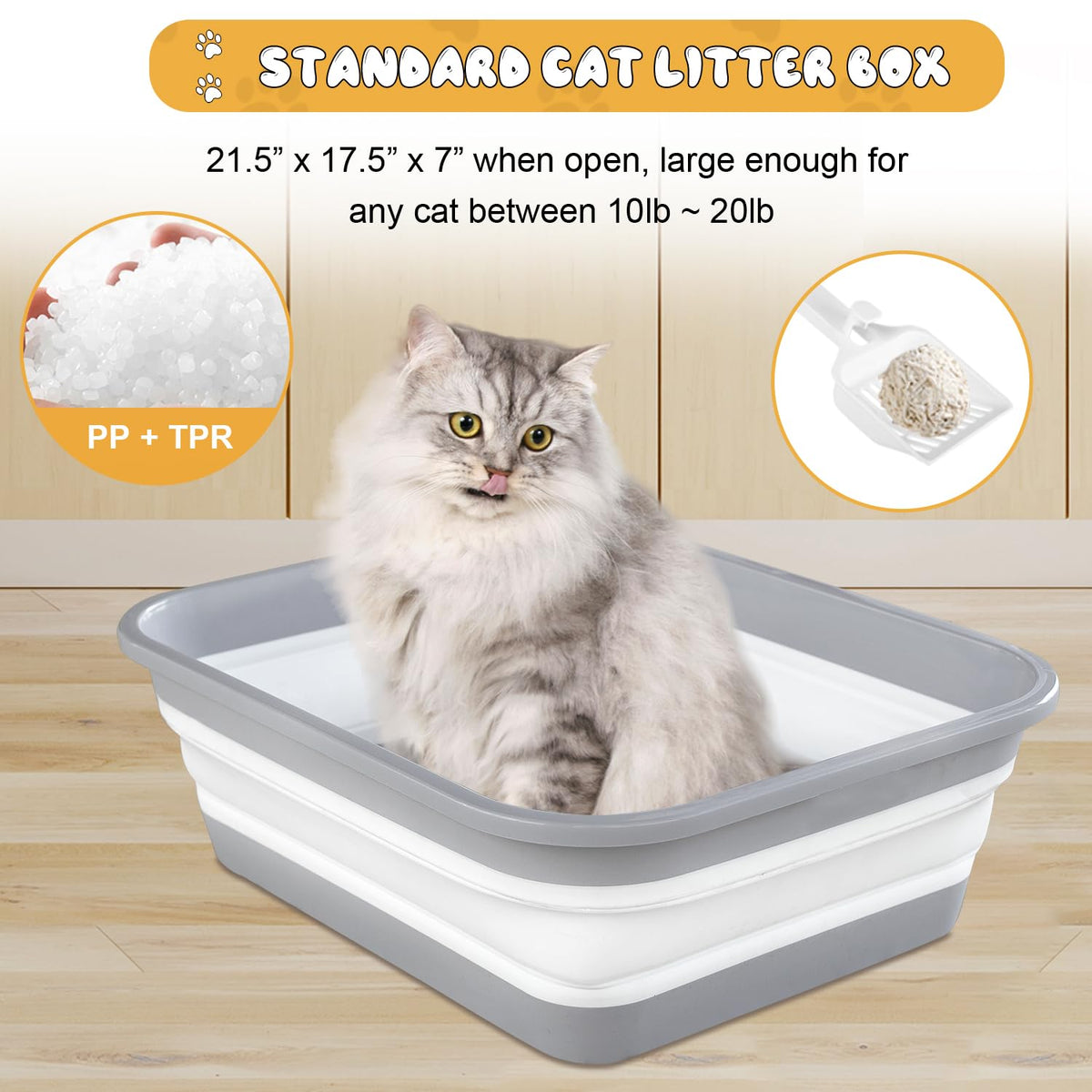 Collapsible Open Cat Litter Box K79618