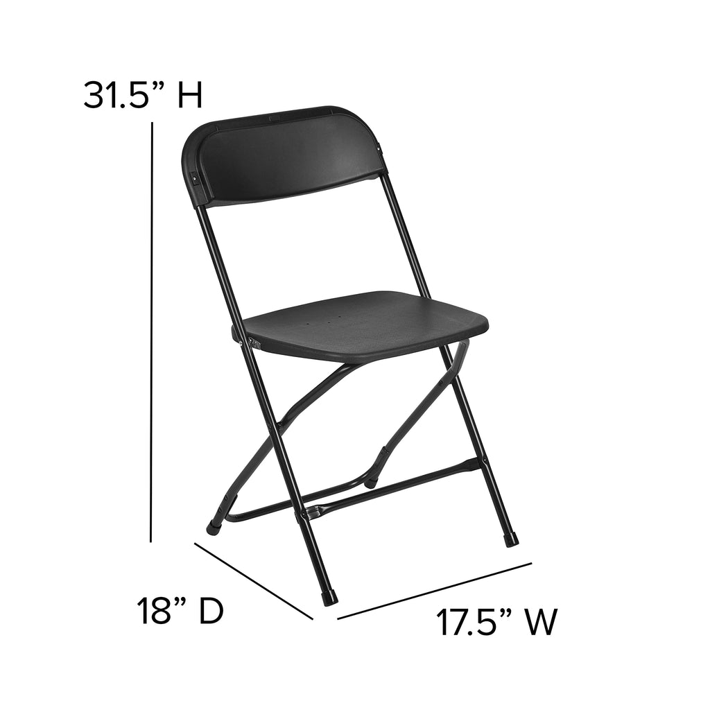 Black Plastic Folding Chair 10-Pack E56901