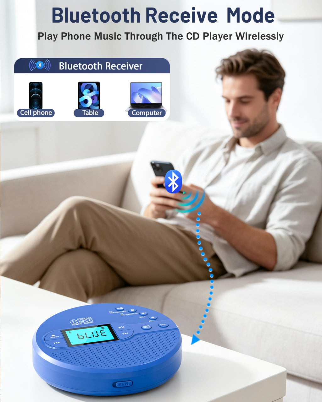 Portable CD Player with FM Transmitter & Speaker Q956644