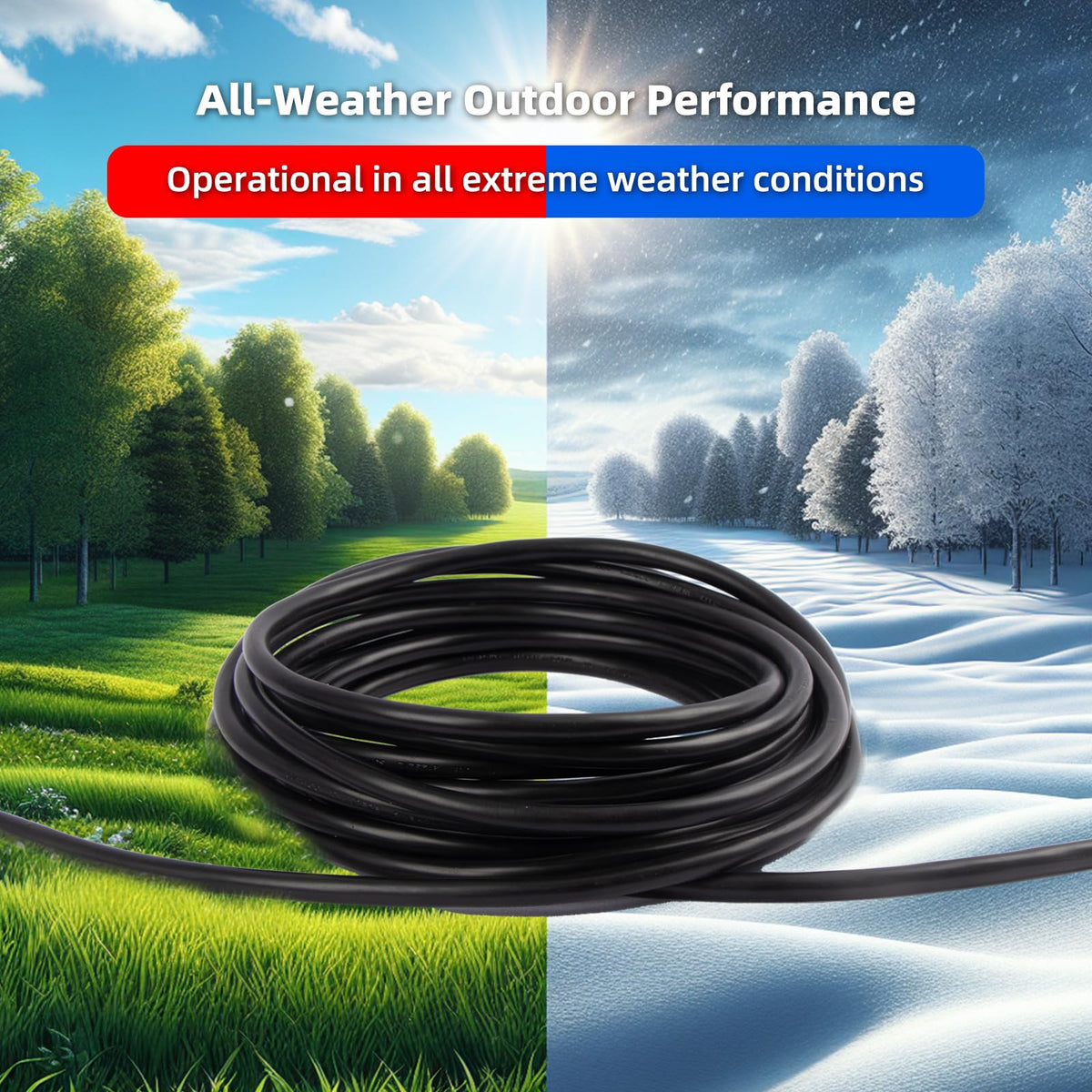 100 FT Waterproof Black 16 AWG Extension Cord F641