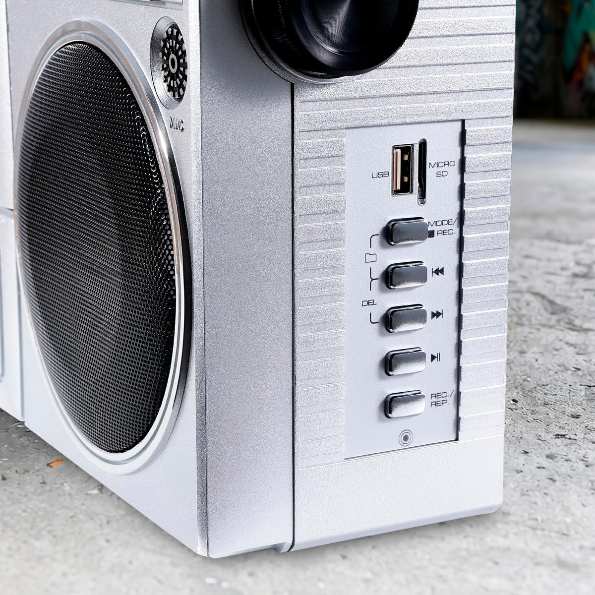 Portable Retro Boombox Bluetooth Speaker with Cassette Player V6482
