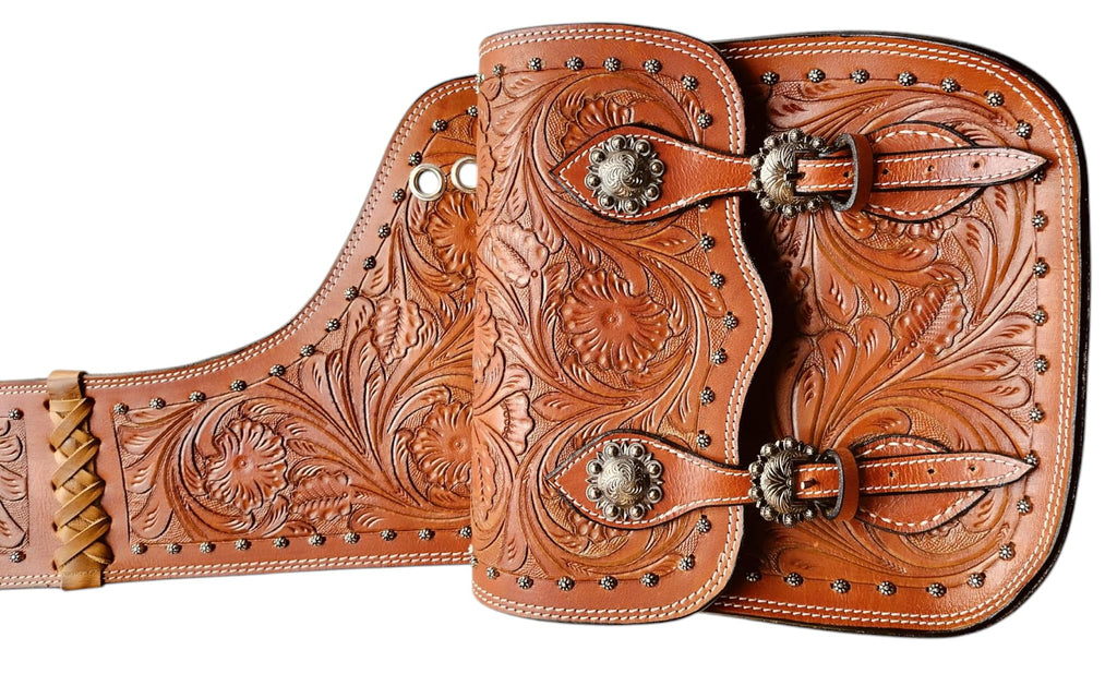 Brown Leather Saddle Bag with Adjustable Straps F8193