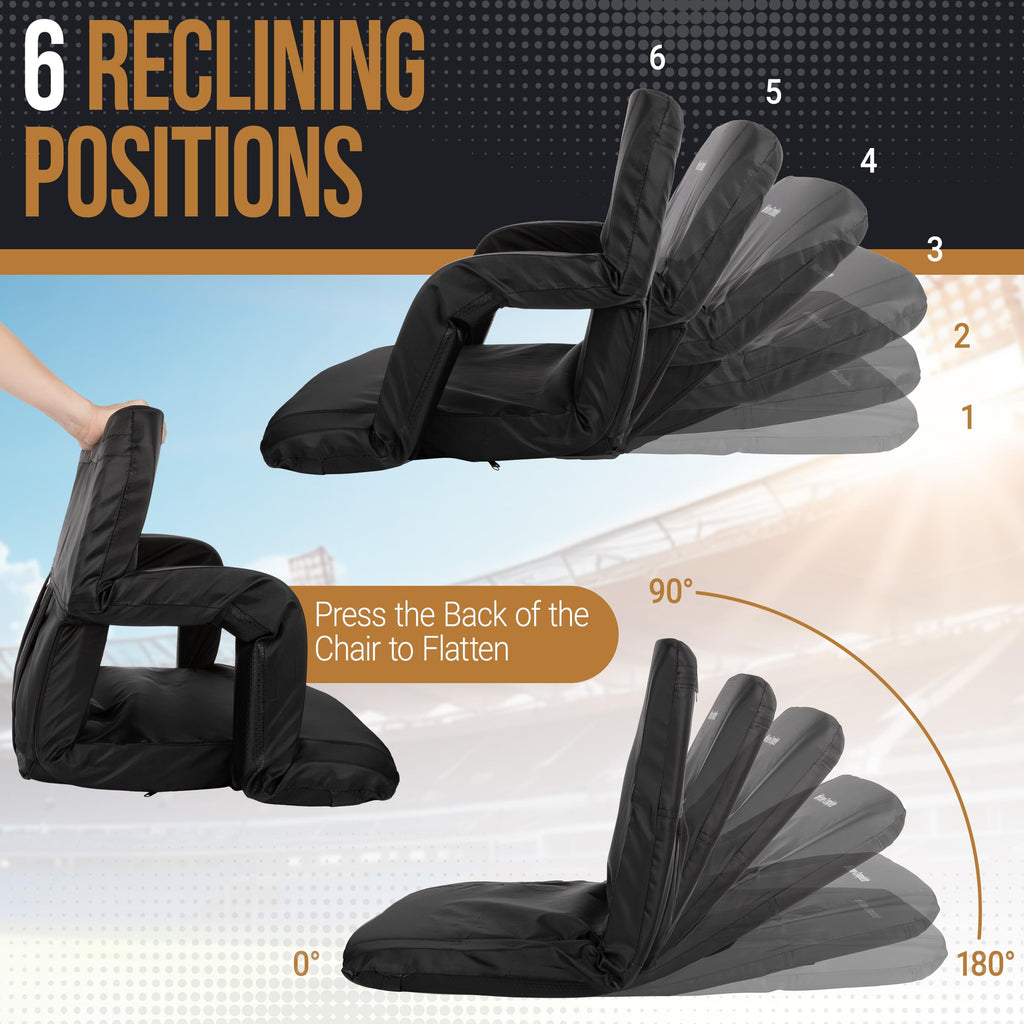 Folding Stadium Chair with Padded Back Support and Armrests X6832