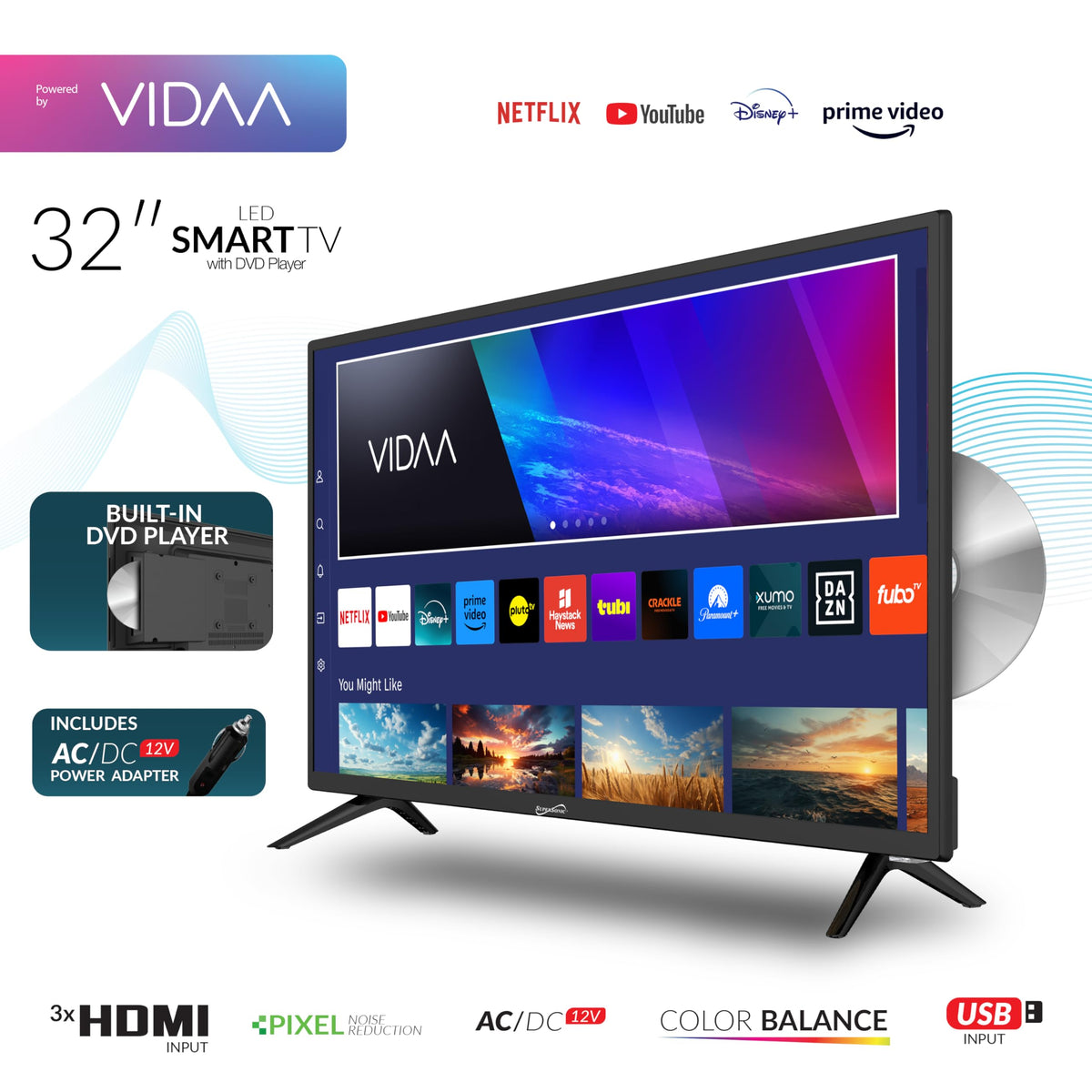 32-inch LED Smart HDTV with DVD Player G25513