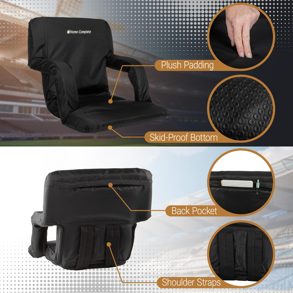 Folding Stadium Chair with Padded Back Support and Armrests X6832