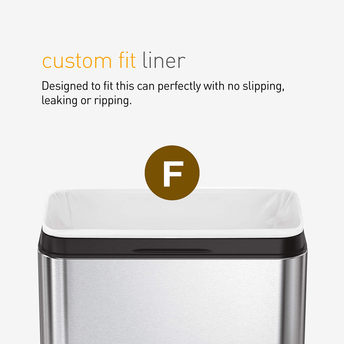 25L Brushed Stainless Steel Slim Open Trash Can U383738