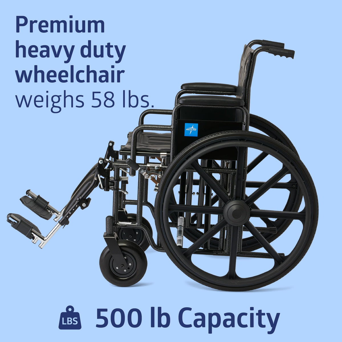 Extra-Wide Bariatric Wheelchair with 22" Wide Seat B795