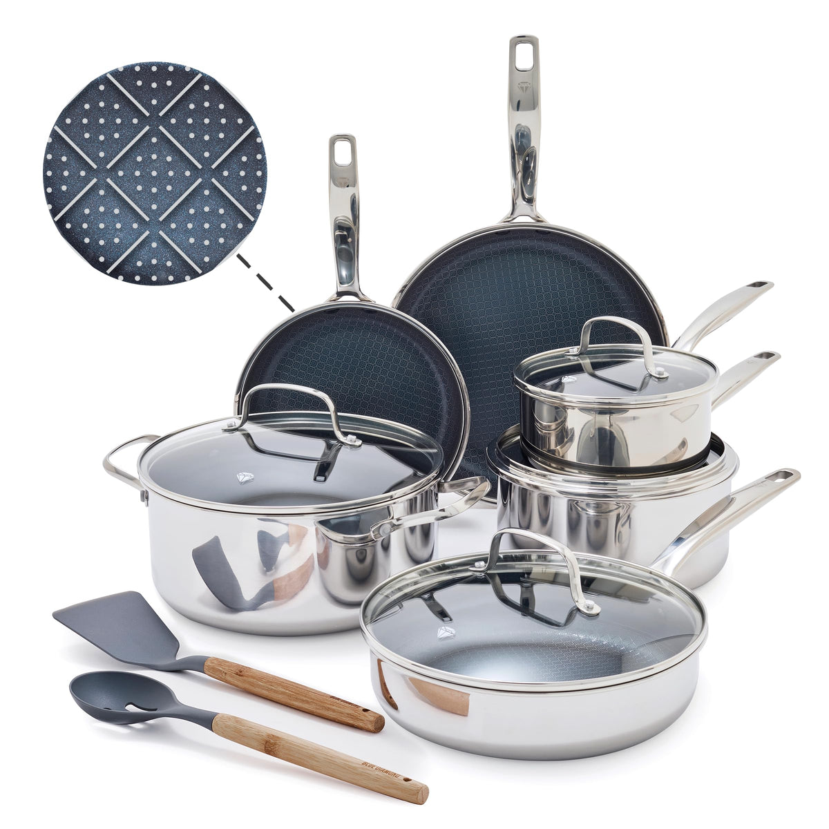 12 Piece Stainless Steel Nonstick Cookware Set N747