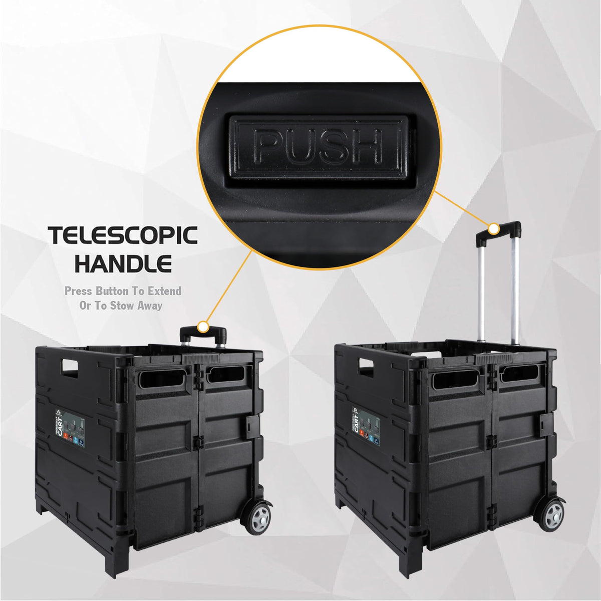 Portable Tools Carrier with Telescopic Handle, 80 Lb. Load Capacity, Black S9395