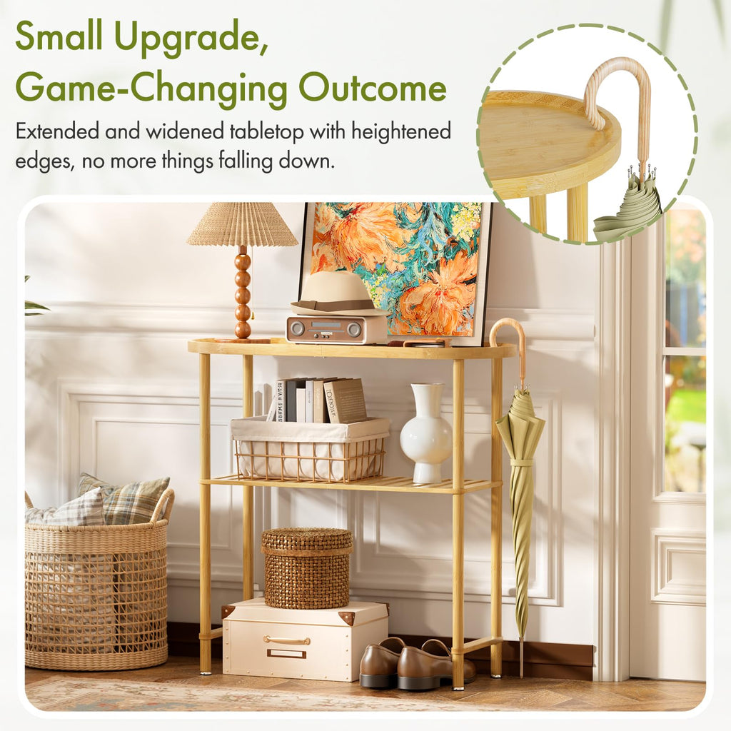 Bamboo 2-tier Oval Top Console Table I2410