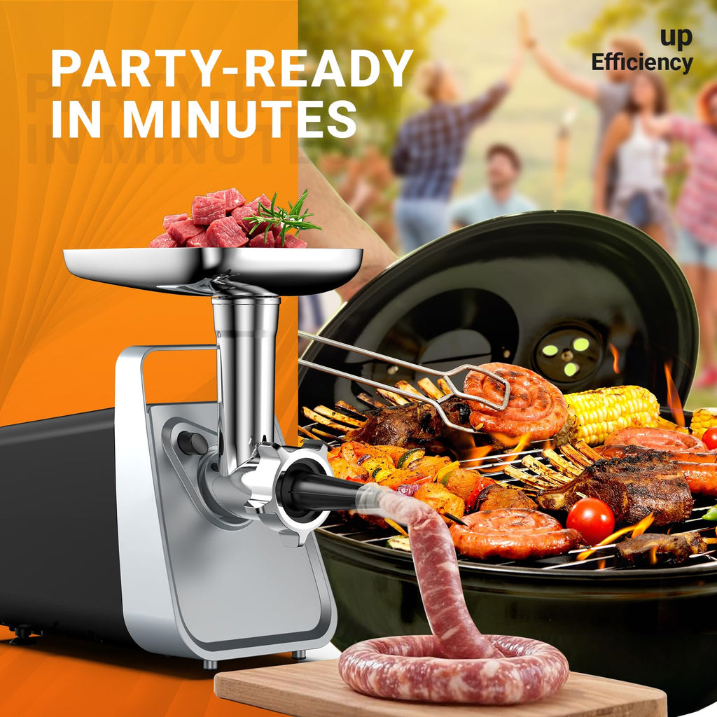Electric Meat Grinder with Sausage Stuffer, 2 Blades, 3 Plates, 2800W N225