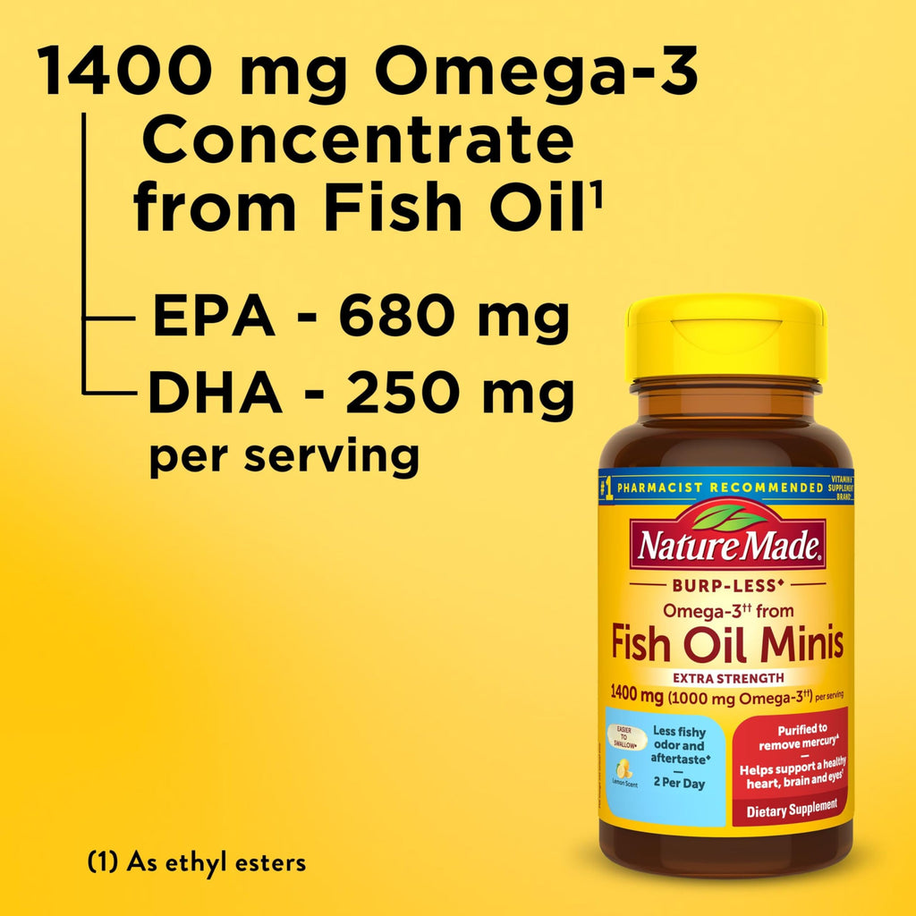 Fish Oil Omega 3 1400 mg Minis 60 Softgels I734