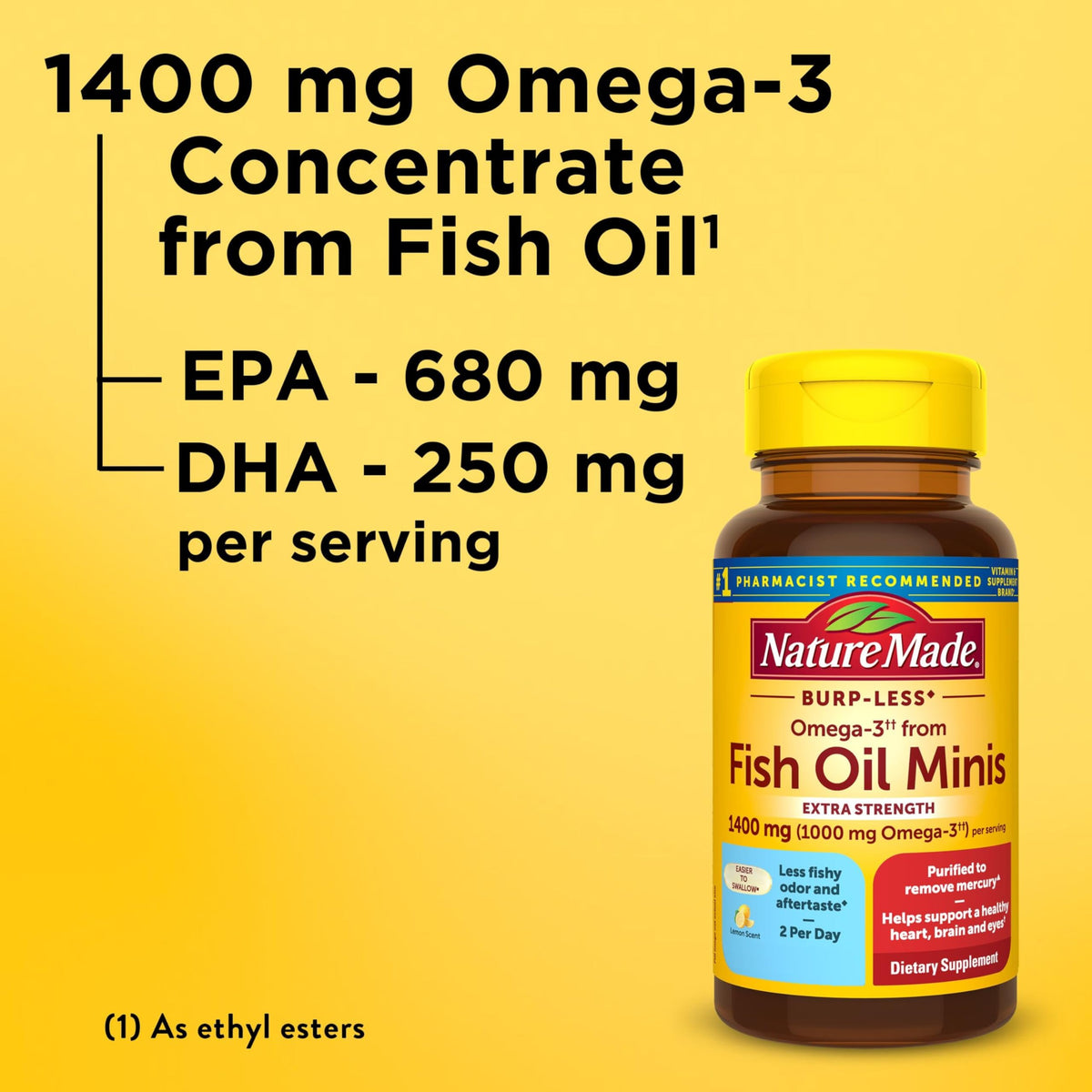 Fish Oil Omega 3 1400 mg Minis 60 Softgels I734