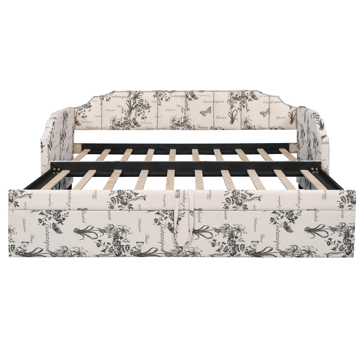 Twin Size Linen Upholstered Daybed with Trundle R1332