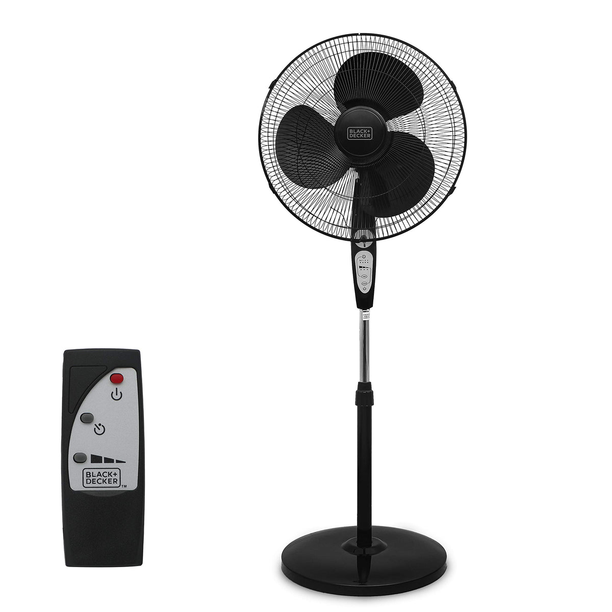 18" Oscillating Pedestal Fan with Remote, Black B61719