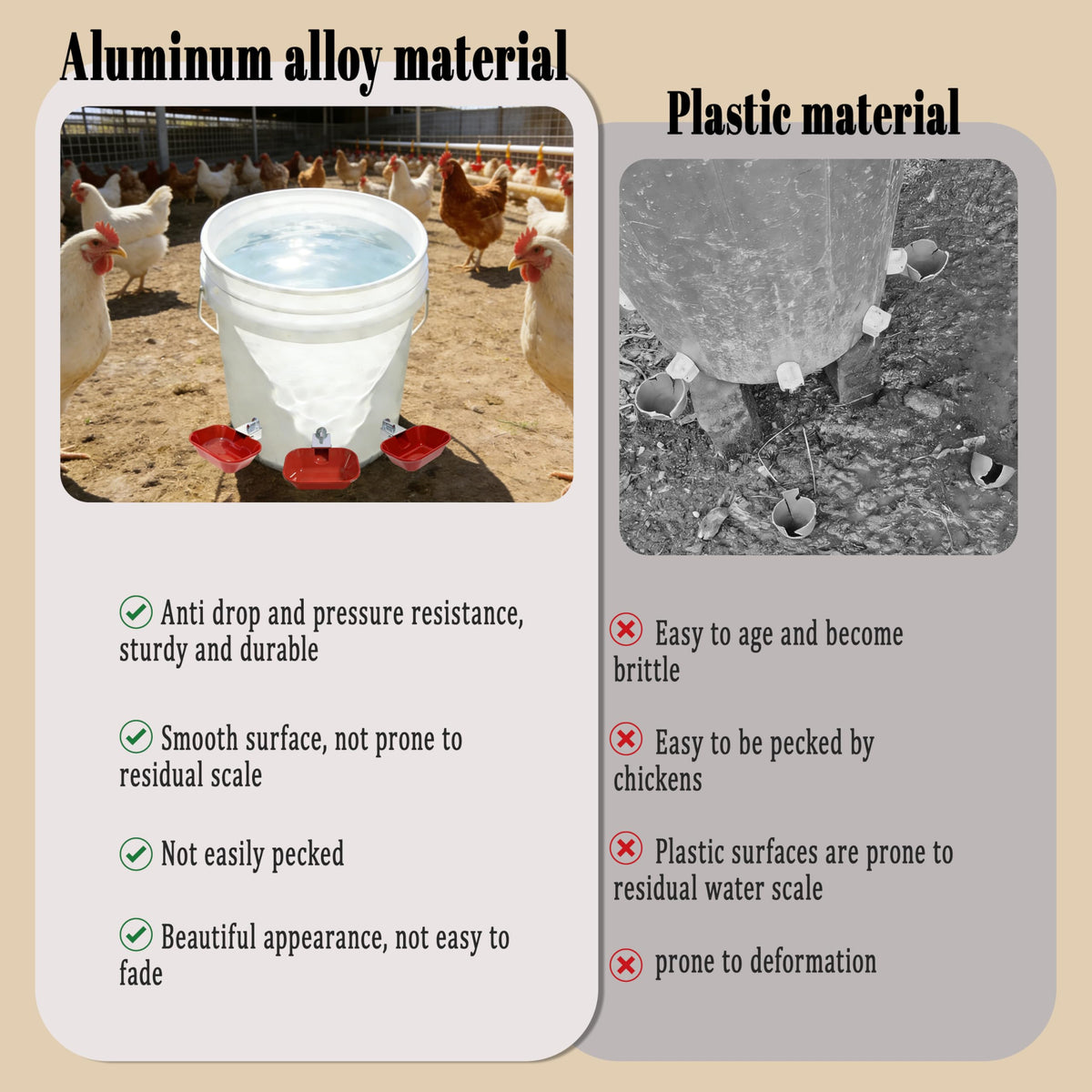 Aluminum Alloy Chicken Waterer Feeder J506985
