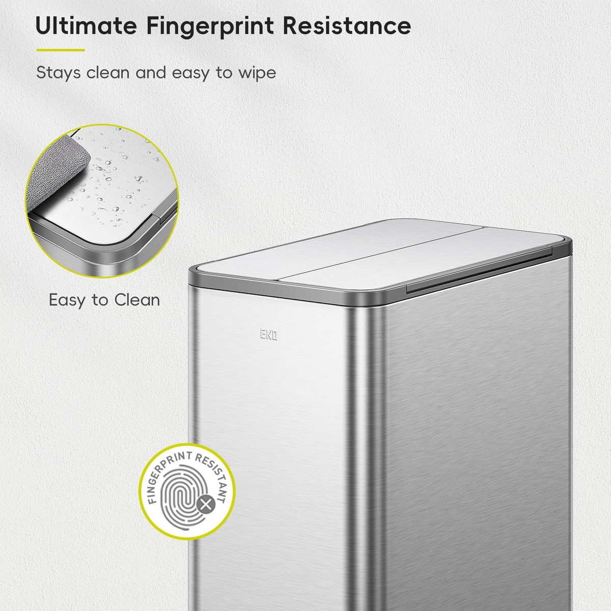 50L Stainless Steel Slim Step Trash Can U2384