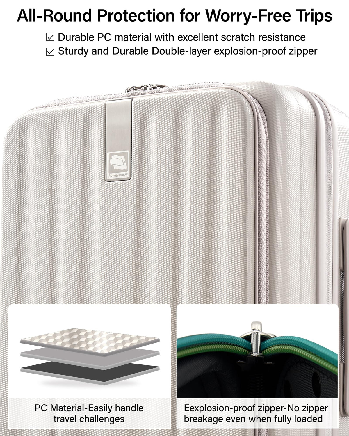 20 Inch Expandable Carry On Hard Shell Suitcase with Wheels I88912