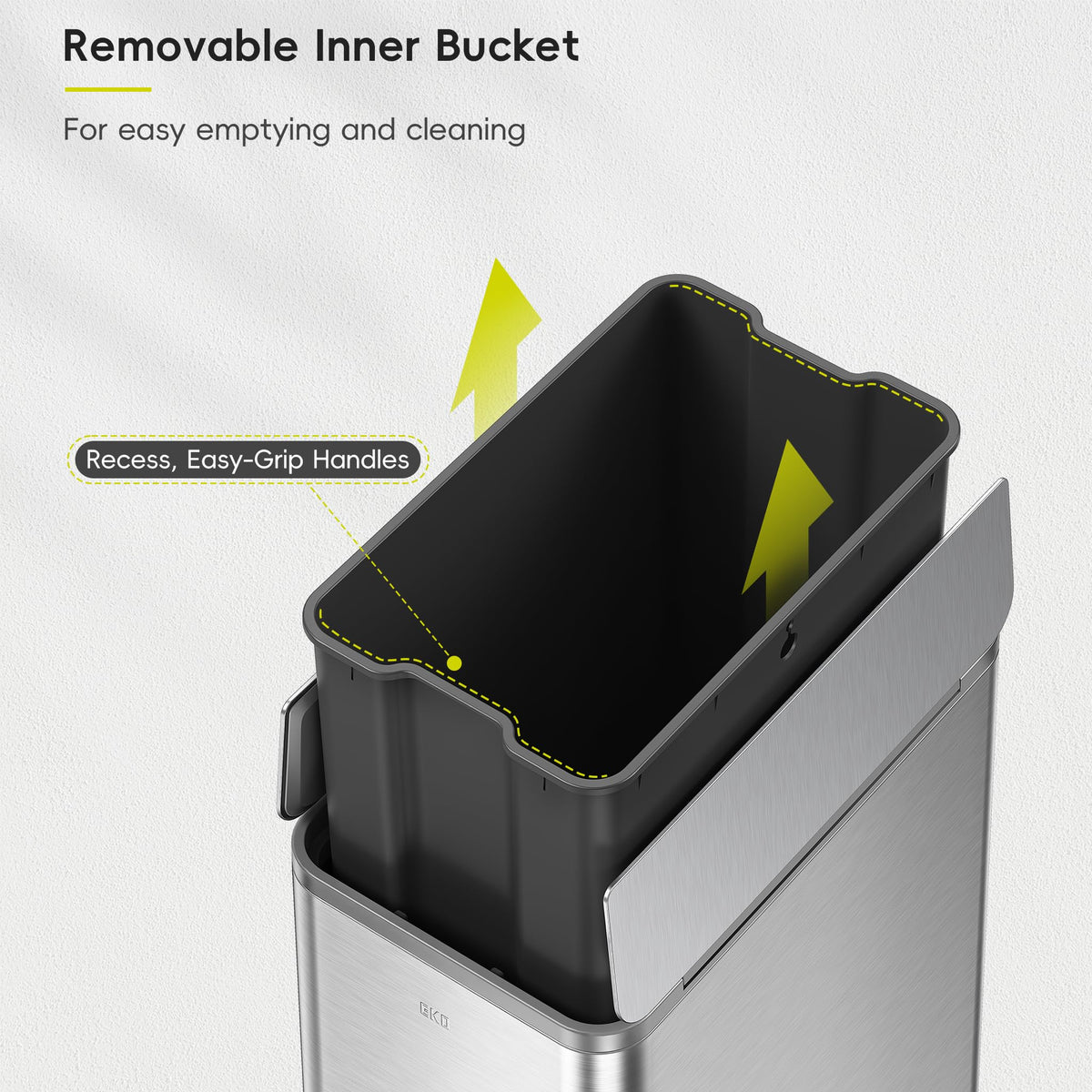 50L Stainless Steel Slim Step Trash Can U2384