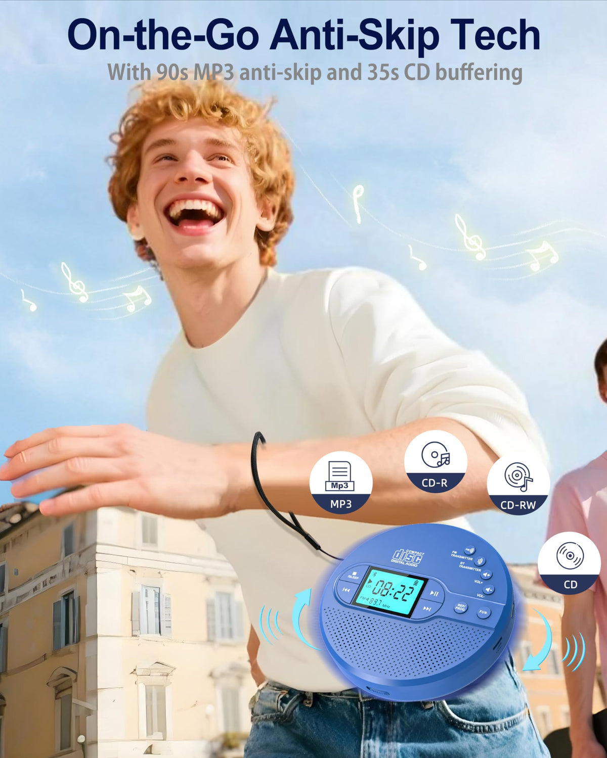 Portable CD Player with FM Transmitter & Speaker Q956644