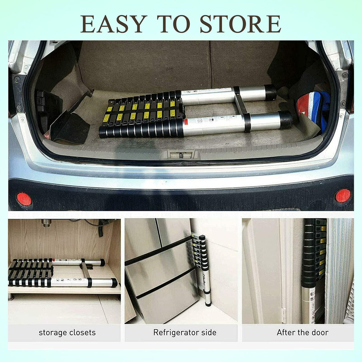 Collapsible Telescoping Ladder 20.5FT Aluminum Lightweight 330LB Capacity R890