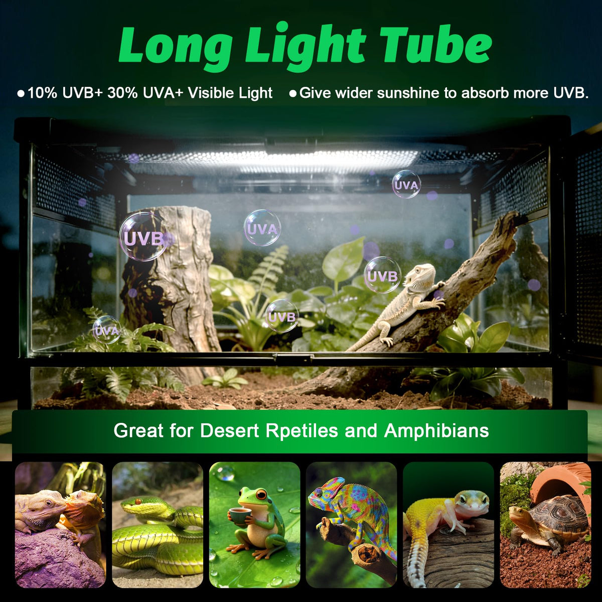 15W T8 UVB Reptile Light Fixture 18 Inch I264